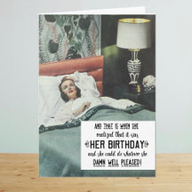 Grappige retro verjaardag vrouw