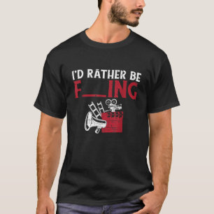Grappige Retro Vintage Filmmaker Id Liever Aan Het T-shirt