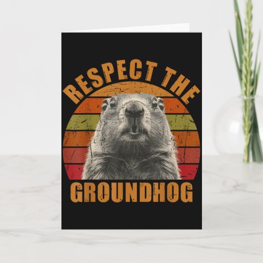 Grappige Retro Vintage Groundhog Day 2025 Respecte Kaart (Voorkant)