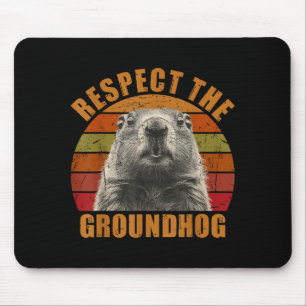 Grappige Retro Vintage Groundhog Day 2025 Respecte Muismat