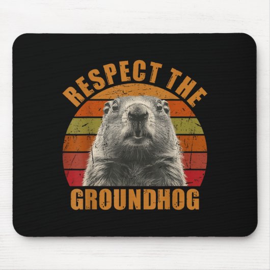 Grappige Retro Vintage Groundhog Day 2025 Respecte Muismat (Voorkant)