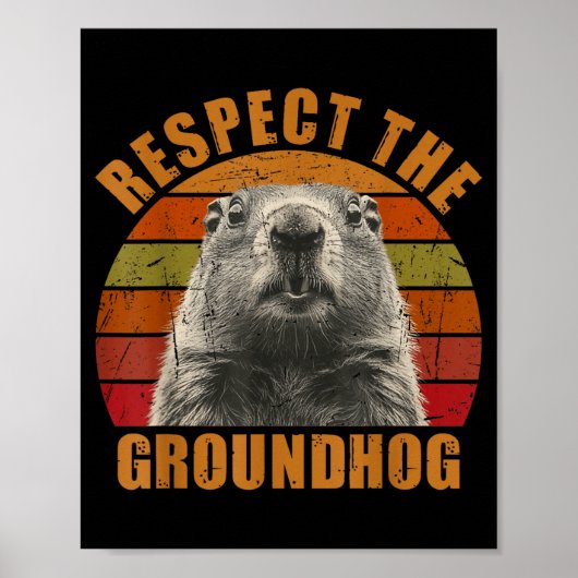 Grappige Retro Vintage Groundhog Day 2025 Respecte Poster (Voorkant)