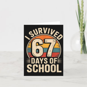 Grappige Retro Vintage Ik Heb 67 Dagen School Over Kaart