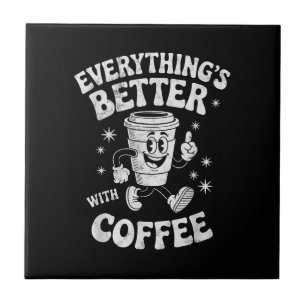 Grappige Retro Vintage Koffie Mannen of Vrouwen Ko Tegeltje
