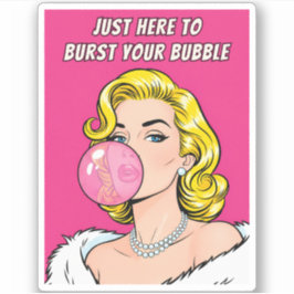 Grappige Retro Vintage Pin-up Meisje Humor Pop Art Sticker