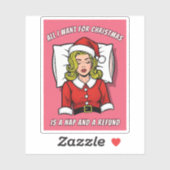 Grappige Retro Vintage Pop Art Kersthumor Sticker (Vel)