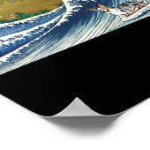 Grappige Retro Vintage Surfing Wave Cardigan Merle Poster (Hoek)