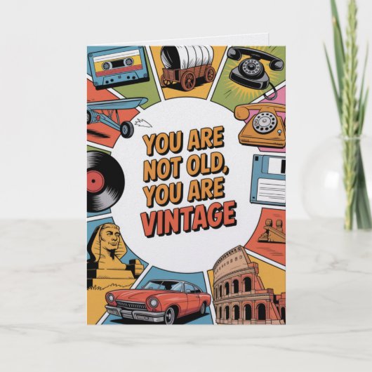 Grappige Retro Vintage Verjaardagskaart Nostalgisc Kaart (Voorkant)