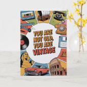 Grappige Retro Vintage Verjaardagskaart Nostalgisc Kaart (Gele Bloem)