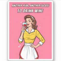 Grappige Retro Vintage Wijn Humor Roze Pop Art 