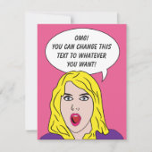 GRAPPIGE RETRO VROUW aangepaste uitnodigingen (Voorkant)