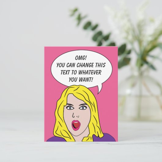 GRAPPIGE RETRO VROUW aangepaste uitnodigingen (Staand voorkant)