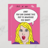 GRAPPIGE RETRO VROUW aangepaste uitnodigingen (Voorkant / Achterkant)