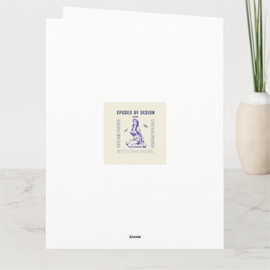 Grappige retro vrouw kaart (Achterkant)