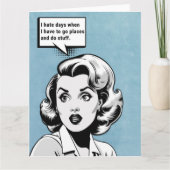 Grappige retro vrouw kaart (Voorkant)