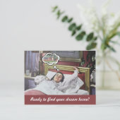 Grappige retro vrouw onroerend goed marketing briefkaart (Staand voorkant)