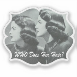 Grappige Retro Vrouwen Salon Stylist Sticker