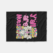 Grappige retro y'all zijn noten notenkrakers roze  fleece deken (Voorkant (Horizontaal))