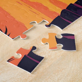 Grappige Retro Zomer Kat Vakantie Legpuzzel (Zijkant)