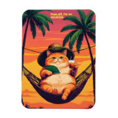 Grappige Retro Zomer Kat Vakantie Magneet (Verticaal)