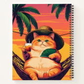 Grappige Retro Zomer Kat Vakantie Notitieboek (Achterkant)