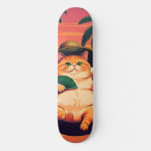Grappige Retro Zomer Kat Vakantie Persoonlijk Skateboard (Voorkant)