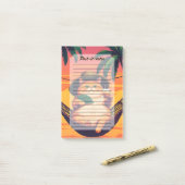 Grappige Retro Zomer Kat Vakantie Post-it® Notes (Op bureau)