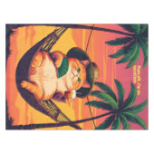 Grappige Retro Zomer Kat Vakantie Tafelkleed (Voorkant (Horizontaal))