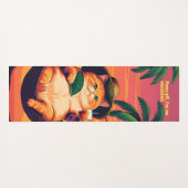 Grappige Retro Zomer Kat Vakantie Yogamat (Achterkant (horizontaal))