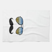 Grappige Retro Zonnebril met Mustache Theedoek (Horizontaal)