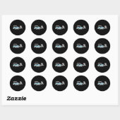 grappige reuzenrat ronde sticker (Vel)