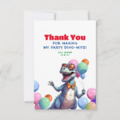 Grappige Rex Dinosaurus Verjaardag Dank u Foto Bedankkaart (Voorkant)