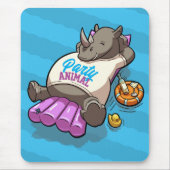 Grappige Rhino Party Animal Pool Opblaasbare Carto Muismat (Voorkant)