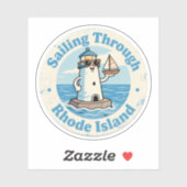 Grappige  Rhode Island vuurtoren zeilboot Sticker (Vel)