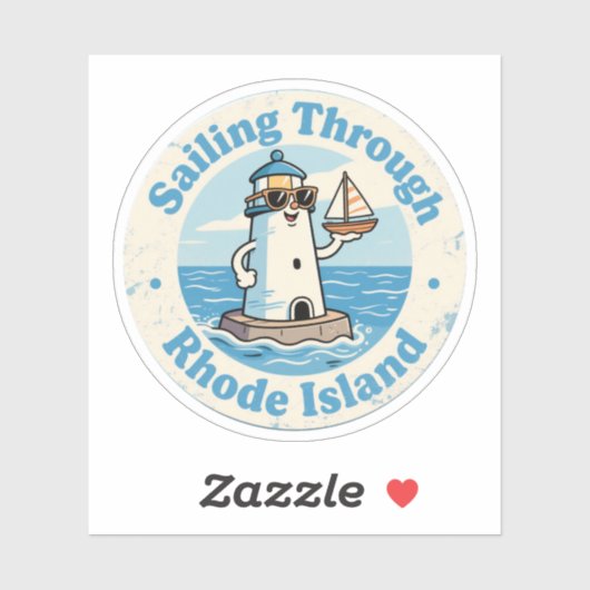 Grappige  Rhode Island vuurtoren zeilboot Sticker (Vel)