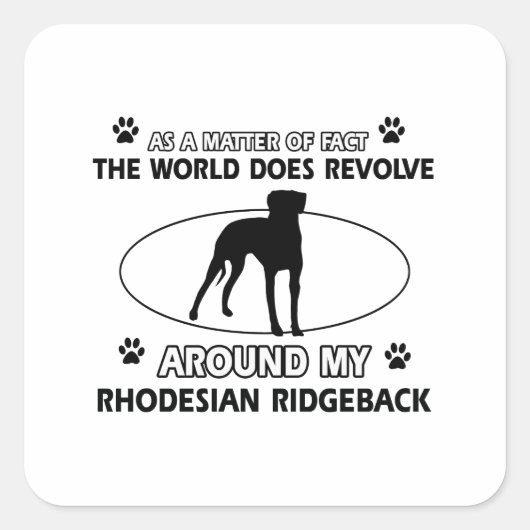 Grappige RHODESIAN RIDGEBACK design Vierkante Sticker (Voorkant)