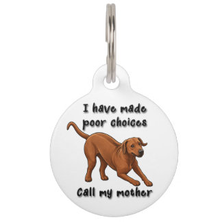 Grappige Rhodesian Ridgeback hondenpenning –Slecht Huisdierpenning