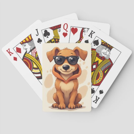 Grappige Rhodesian Ridgeback Kawaii Hond Pokerkaarten (Achterkant)