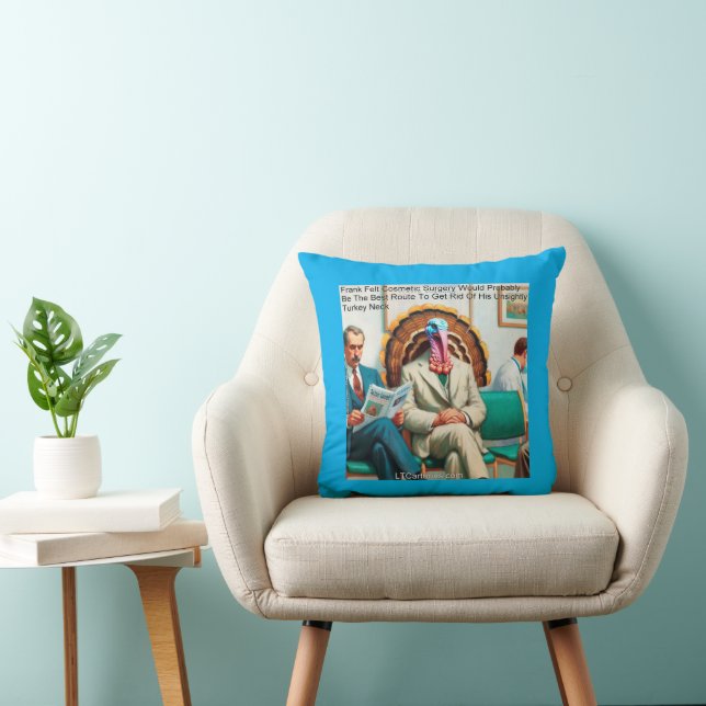Grappige Rick Londen Kalkoen-Nek Designer  Kussen (Stoel)