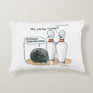 Grappige Rick London Cartoons Bowling Strip  Accent Kussen