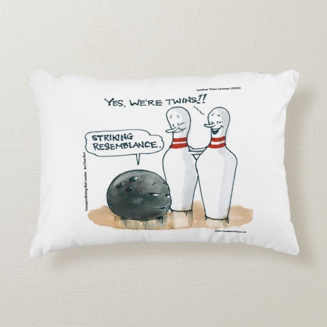 Grappige Rick London Cartoons Bowling Strip  Accent Kussen (Voorkant)