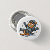 Grappige Ridderkat Knop Ronde Button 3,2 Cm (Voorkant /achterkant)