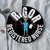Grappige Rigor RN Skeleton Med Halloween Skull Art Ronde Button 6,0 Cm (In situ)