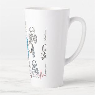 Grappige Rigor RN Skeleton Med Halloween Skull Scr Latte Mok