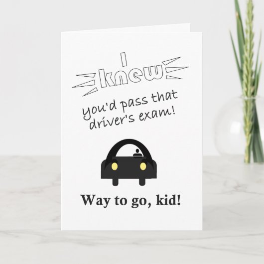 grappige rijbewijs felicitaties kaart (Voorkant)