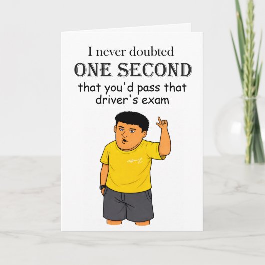 grappige rijbewijs felicitaties kaart (Voorkant)