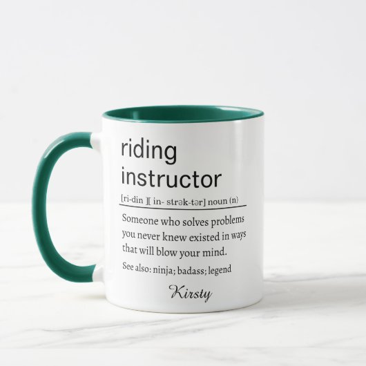 Grappige rijinstructiedefinitie mok (Links)