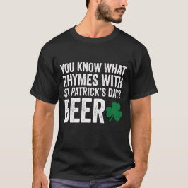 Grappige rijmwoorden met St. Patrick's Day biergra T-shirt