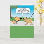 Grappige Rimpelhond Verjaardag Kaart (Gele Bloem)