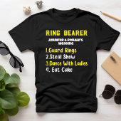 Grappige Ring Bearer T-shirt Bruiloft Paar Naam